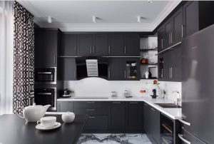 Nuova tendenza nel mondo della cucina - Cucina nera nell'interno (oltre 220 combinazioni di foto nel design)