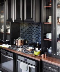 Nuova tendenza nel mondo della cucina - Cucina nera nell'interno (oltre 220 combinazioni di foto nel design)