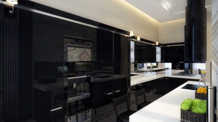 Nuova tendenza nel mondo della cucina - Cucina nera nell'interno (oltre 220 combinazioni di foto nel design)