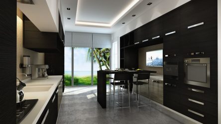 Nuova tendenza nel mondo della cucina - Cucina nera nell'interno (oltre 220 combinazioni di foto nel design)