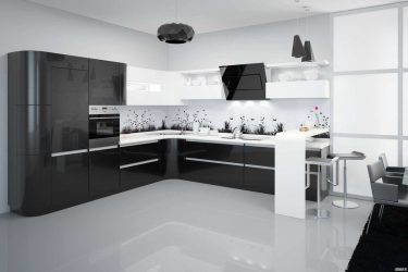 Nuova tendenza nel mondo della cucina - Cucina nera nell'interno (oltre 220 combinazioni di foto nel design)