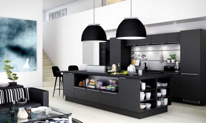 Nuova tendenza nel mondo della cucina - Cucina nera nell'interno (oltre 220 combinazioni di foto nel design)