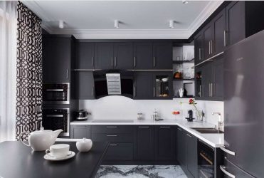 Nuova tendenza nel mondo della cucina - Cucina nera nell'interno (oltre 220 combinazioni di foto nel design)