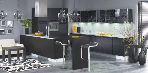 Nuova tendenza nel mondo della cucina - Cucina nera nell'interno (oltre 220 combinazioni di foto nel design)