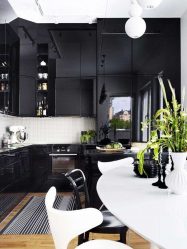 Nuova tendenza nel mondo della cucina - Cucina nera nell'interno (oltre 220 combinazioni di foto nel design)