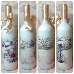 Φιάλες Decoupage για το νέο έτος (170+ φωτογραφίες). DIY κοσμήματα. Νέες ιδέες και εργαστήρια