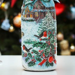 Φιάλες Decoupage για το νέο έτος (170+ φωτογραφίες). DIY κοσμήματα. Νέες ιδέες και εργαστήρια